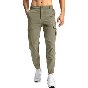 Pinkbomb Men's Cargo Hiking  Pants 7 Pockets Slim Fit Stretch Joggers Men Size M